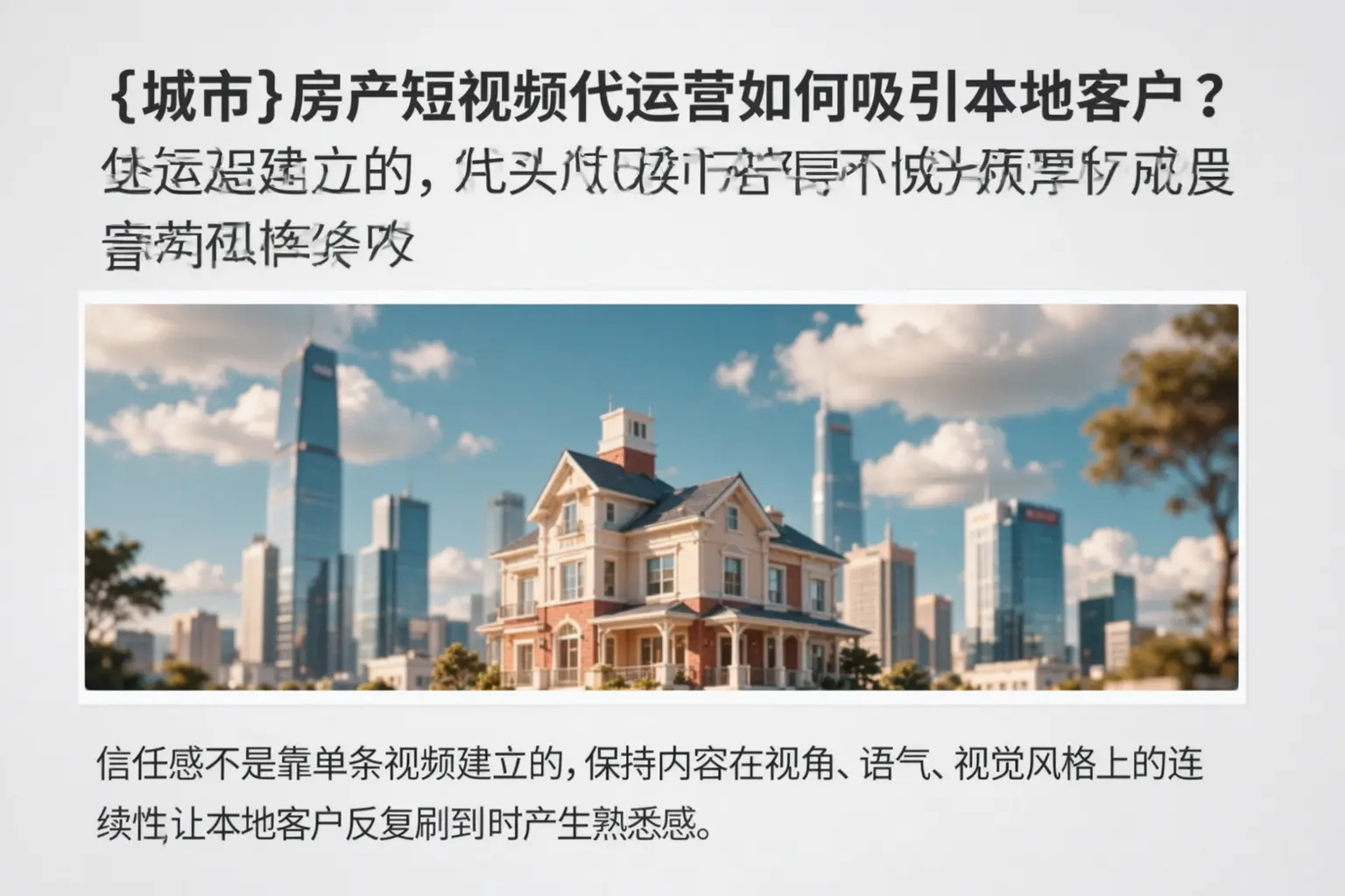 博罗房产短视频代运营如何吸引本地客户？